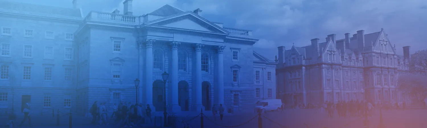 banner campus view with blue and purple cover overlay