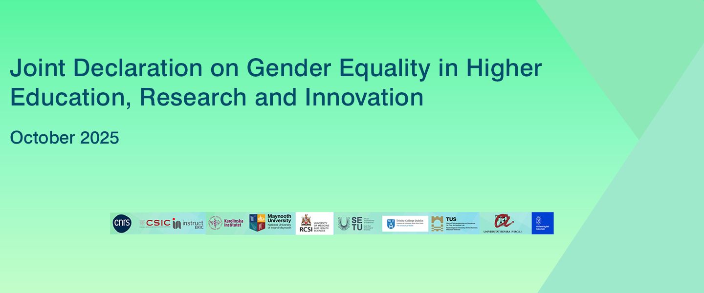 Text announcing joint declaration on gender equality in higher education, research and innovation