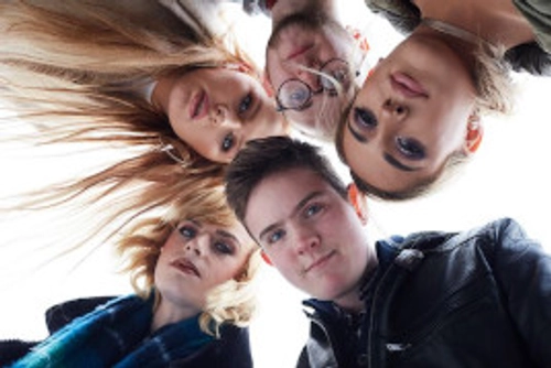 Students in a huddle