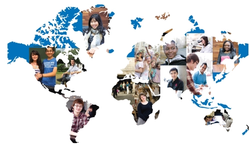 world map of students from different countries