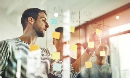 Lecturer preparing teaching content