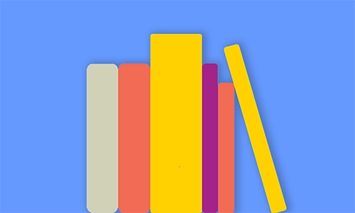 A cartoon graphic of large textbooks.