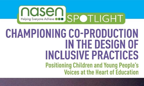 Book cover Championing Co-production in the Design of Inclusive Practices: Positioning Children and Young People’s Voices at the Heart of Education.