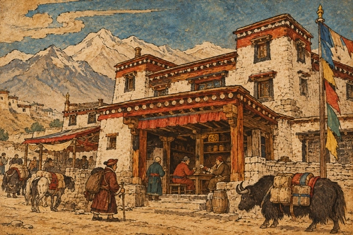 old tibetan hut