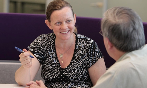 Women and man in discussion