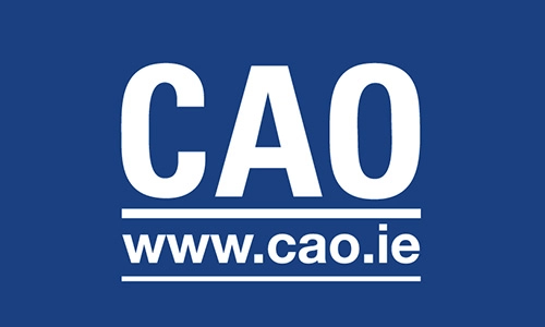 cao logo white text on blue background