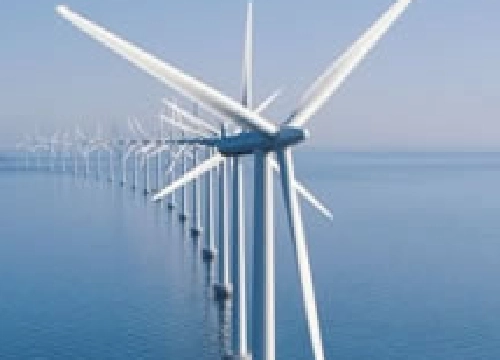 Image of wind turbines in the ocean