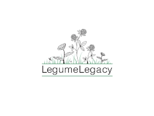 Legume Legacy logo - simple line graphics of plants and lettering