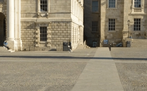 Pathway across the cobbles