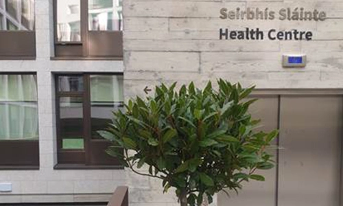 health centre entrance in printing house square