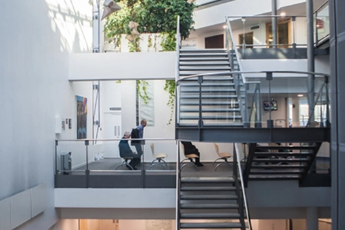 The stairs in the Dental School