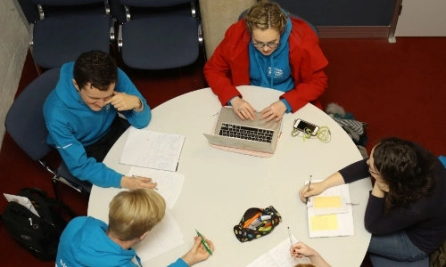 Students gathering together