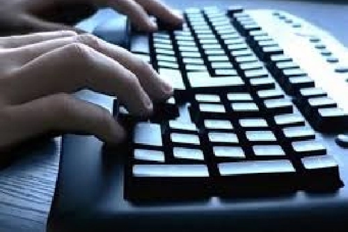 Touch typing on computer keyboard