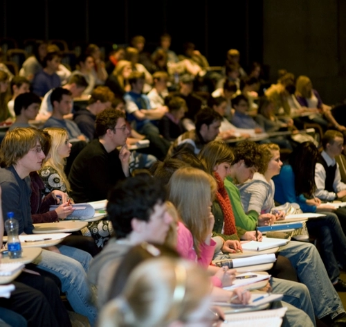 Lecture theatre with students