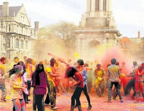 The Hindu festival of Holy being celebrated at Parliament Square