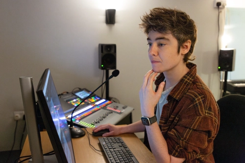 A student in the MMT Studio
