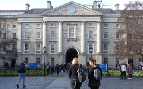 The main entrance for Trinity College Dublin