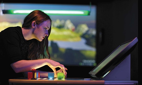 woman working on a laptop