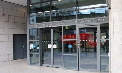 Entrance to library at Trinity