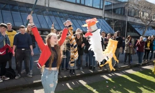 Tobacco Free Gathering with a cigarette pinata