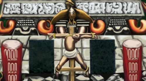 Detail from the 1932 América tropical mural.