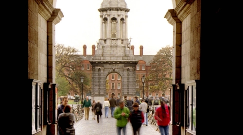 View of Trinity's Campanile and Front Square.