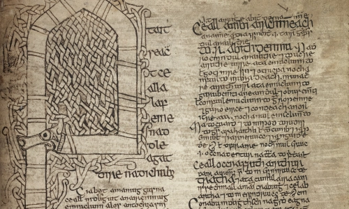 Detail of a medieval Irish manuscript.