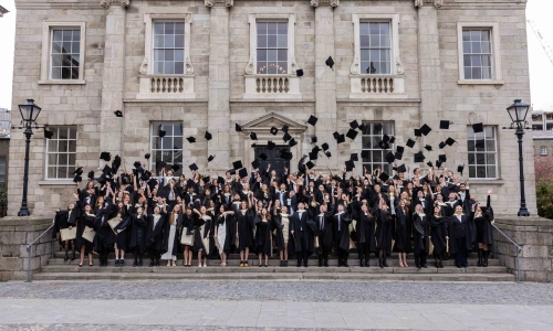 Trinity students on their graduation day.