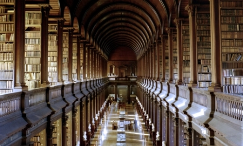 Vew from balcony in the Long room library
