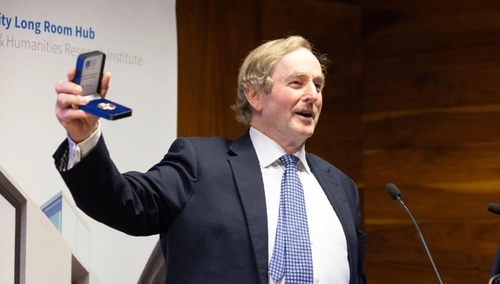 Enda Kenny receiving the Inaugural Trinity European Laureate Award