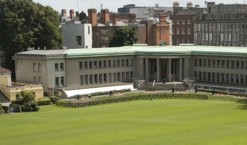 The Moyne Institute building viewed from the cricket grounds TCD