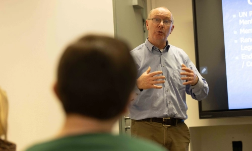 Lecturer teaching class
