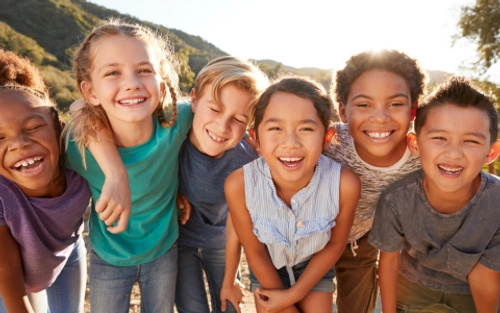 Group of happy children