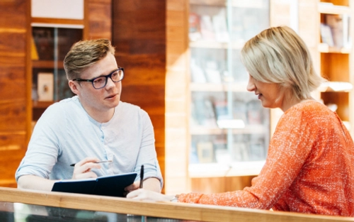 Students learning on campus