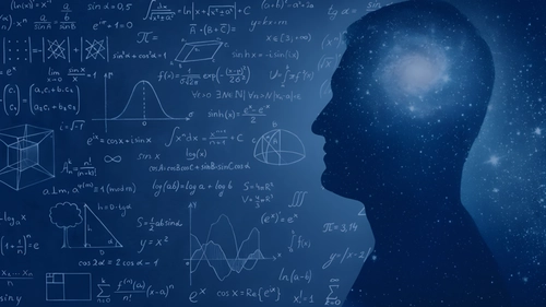 Silhouette of man with binary code