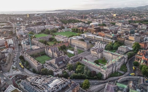 Aerial view of tcd campus