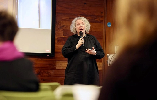 Provost linda doyle speaking at GBHI-Erasmus event