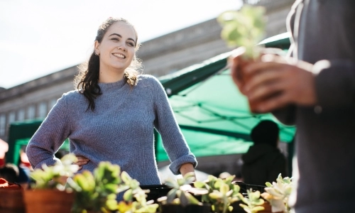 A person at an event on campus at Trinity College