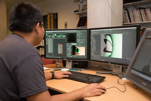 A person designing a CGI animation