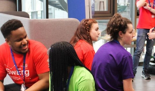 Undergraduate students gathering for a discussion