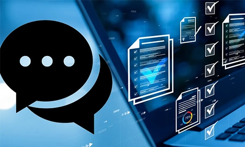 Computer screen with text