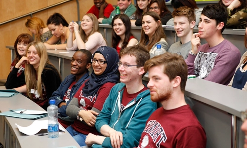 students in a lecture theatre