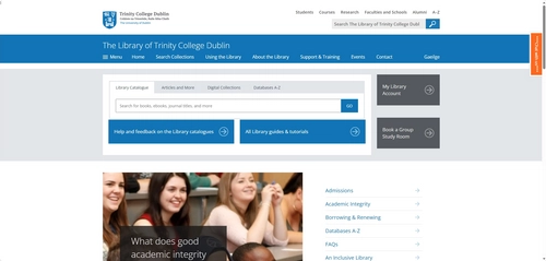 Website screenshot - library