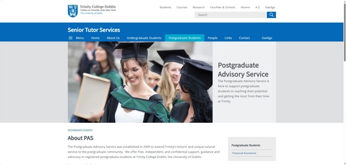Website screenshot - PAS