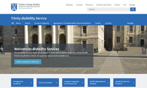 Disabilities services website