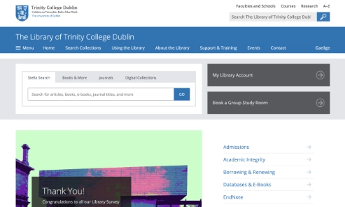 The Library TCD website