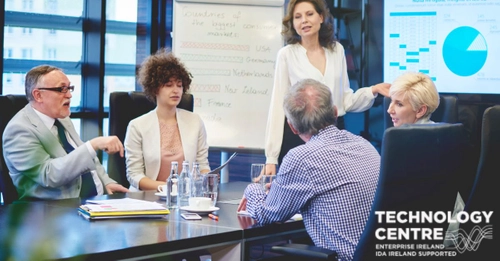 People in discussion in a professional setting