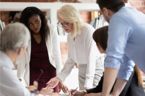 Group having a discussion