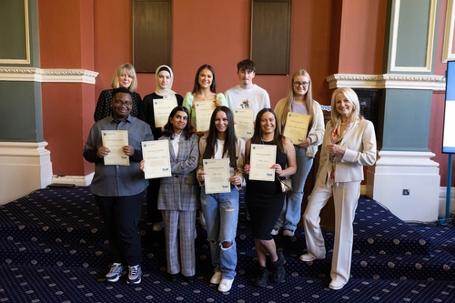 students with certificates
