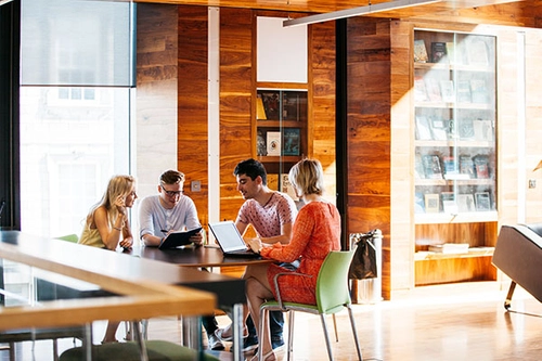 Students sitting at a table